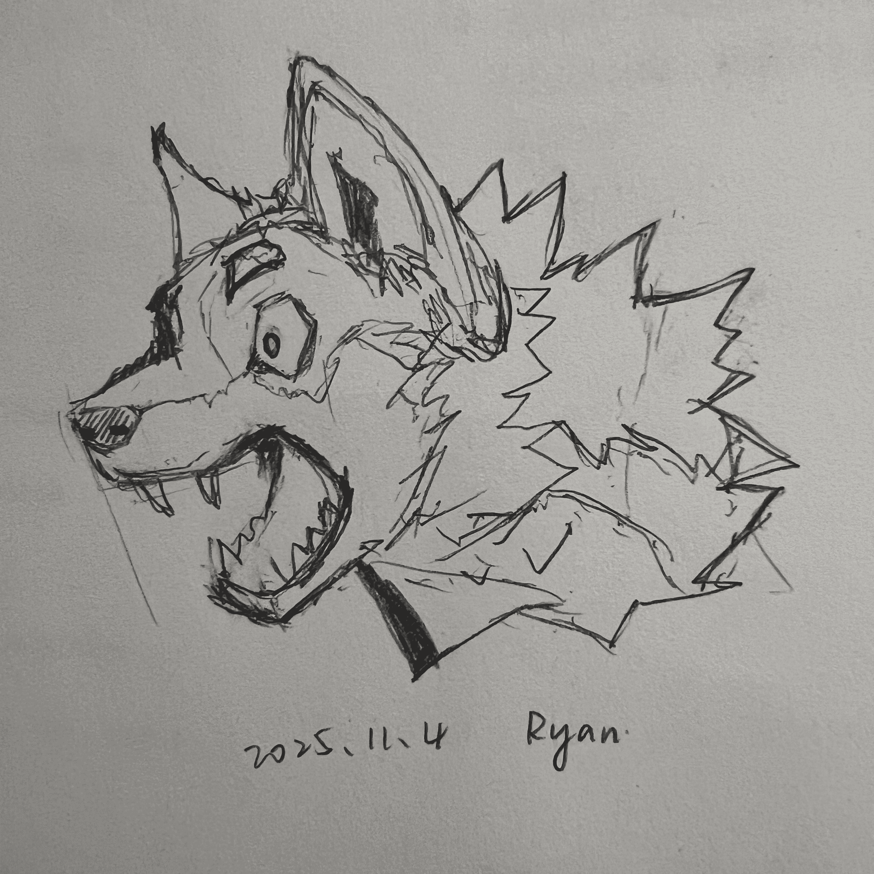 临摹习作（惊讶小狼）